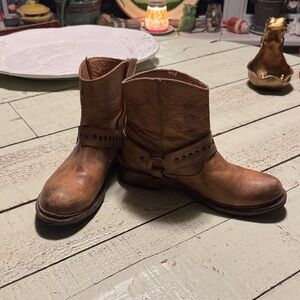 BED|STU Tan Leather Ankle Boots